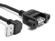पैनल माउंट usb 2.0 USB करने के लिए एक महिला एक पुरुष कोण प्लग एक्सटेंशन केबल अप